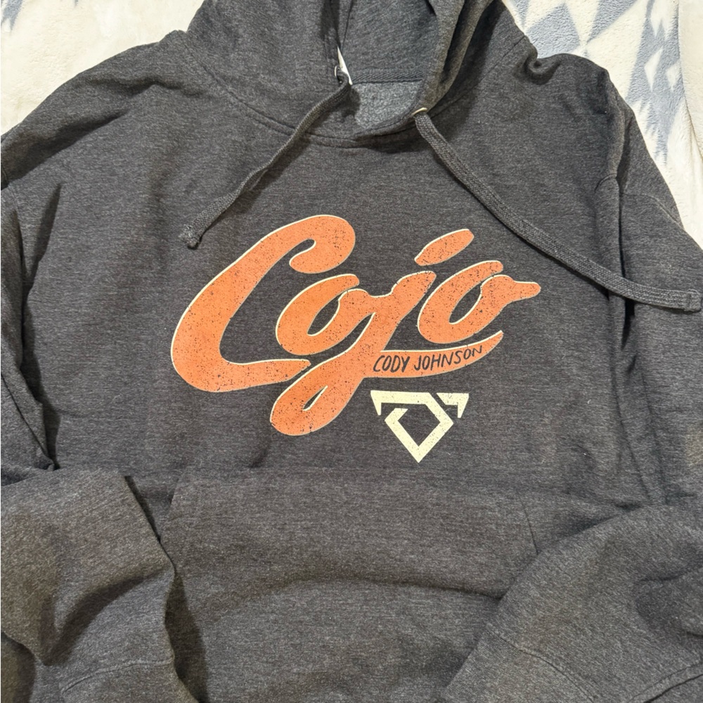 Cojo Gray Hoodie with Orange Logo